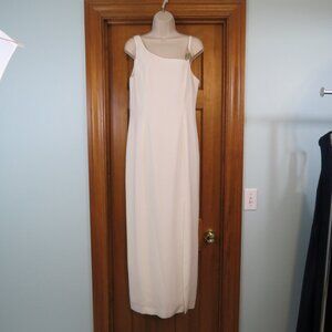 Vintage Rina Rossi Column Evening Dress Off White Lined Long Size 12